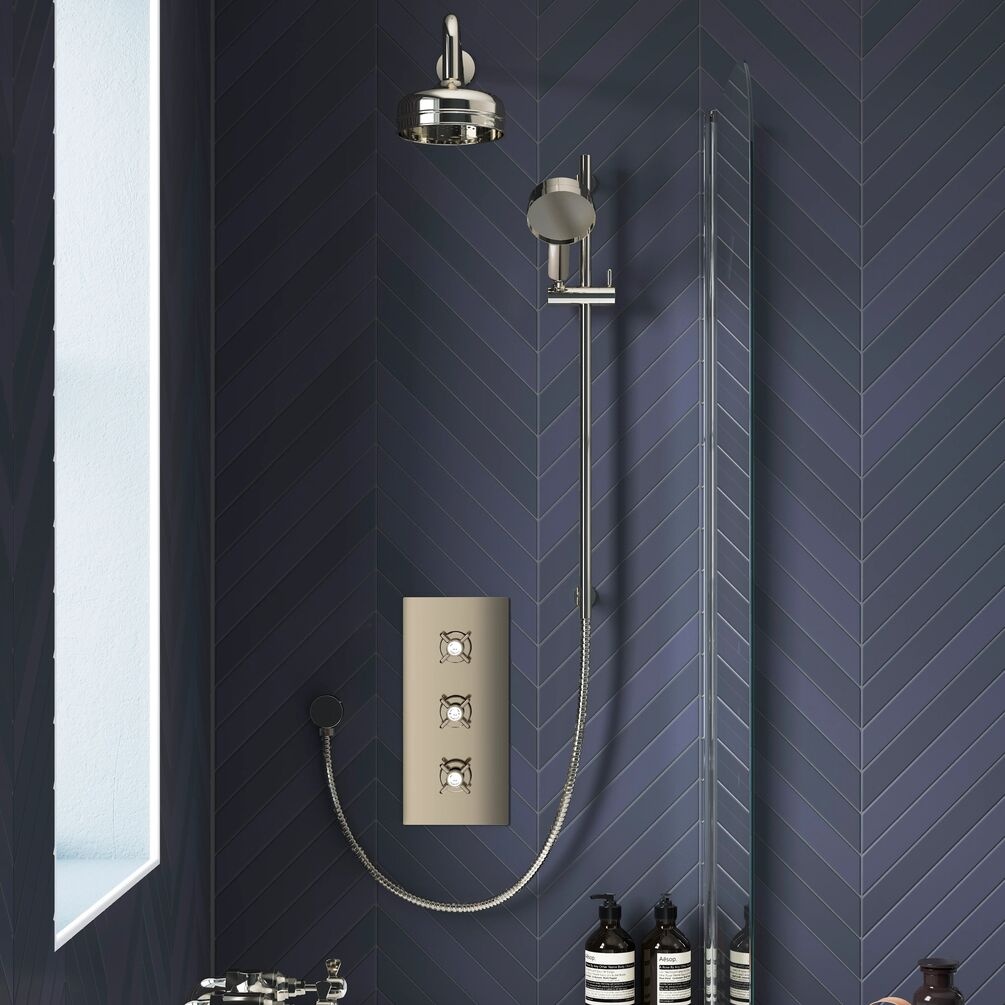 Heritage Dawlish Vintage Gold Shower Kit with Fixed Head & Handset - Lifestyle